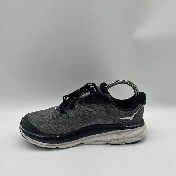 Womens 5.5 Hoka One One Clifton 9 Running Shoes Gray White Sneaker 1131170-BWHT - Picture 5 of 10